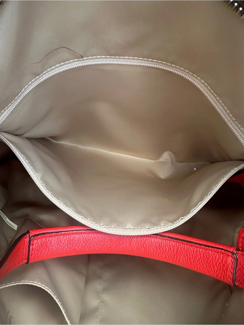 Coach Beige Signature Canvas Tote with Red Trim